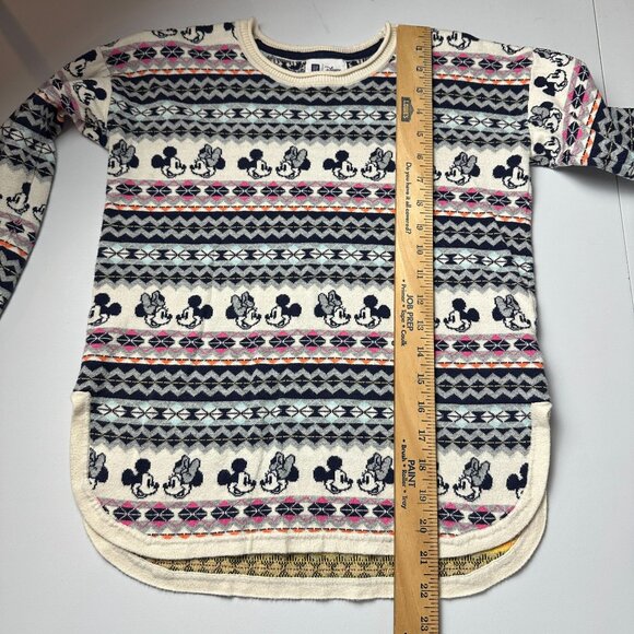 Disney Mickey & Minnie Mouse Fair Isle Sweater Gap Kids XXL 14-16 Cream & Navy C - Picture 8 of 9